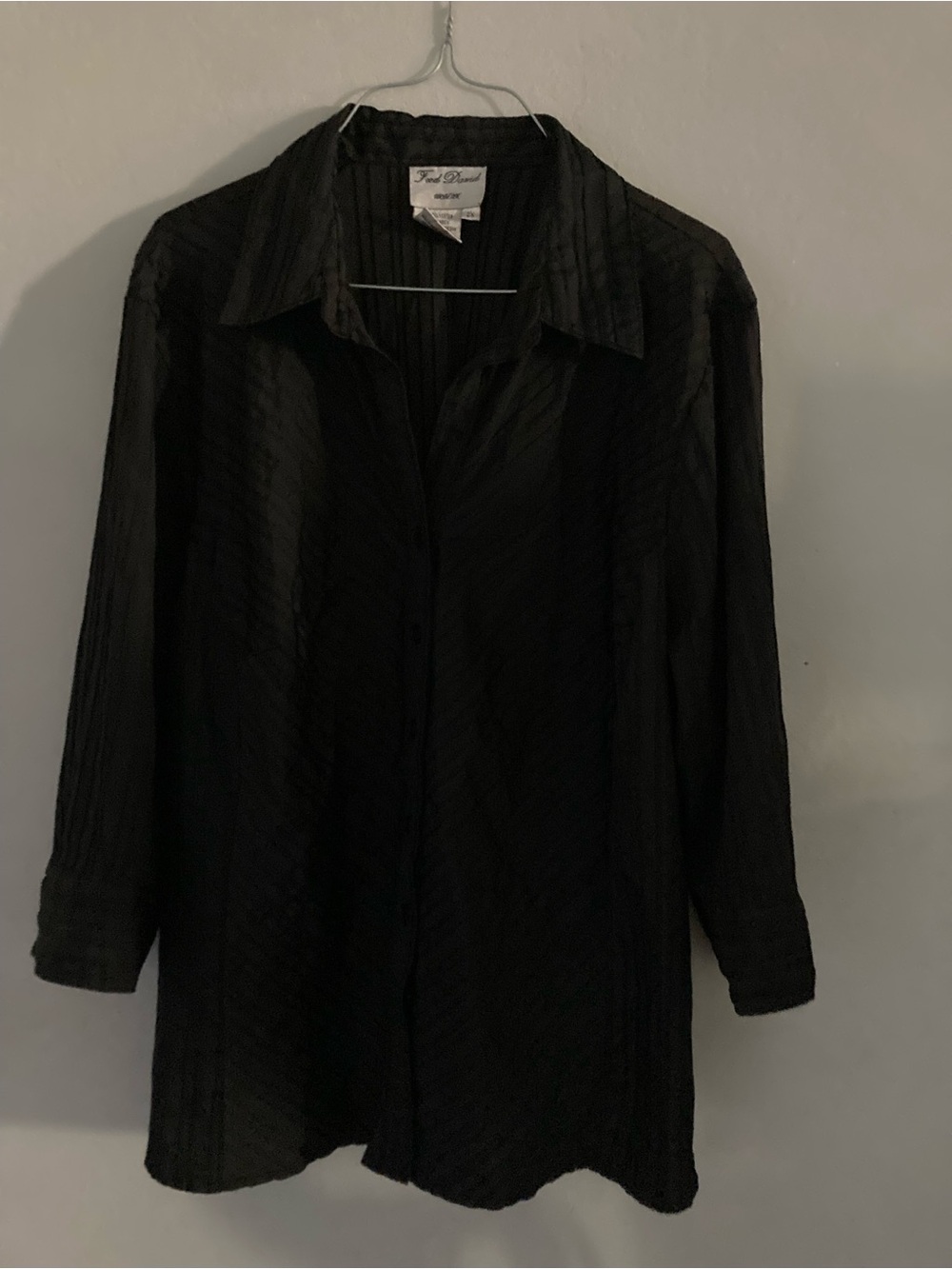 Fred David Black Button-Down Shirt